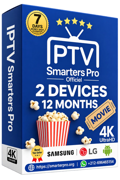 subscription iptv 12 months smarters pro 2 devices