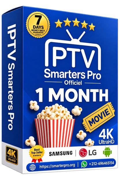 subscription iptv 1 months smarters pro